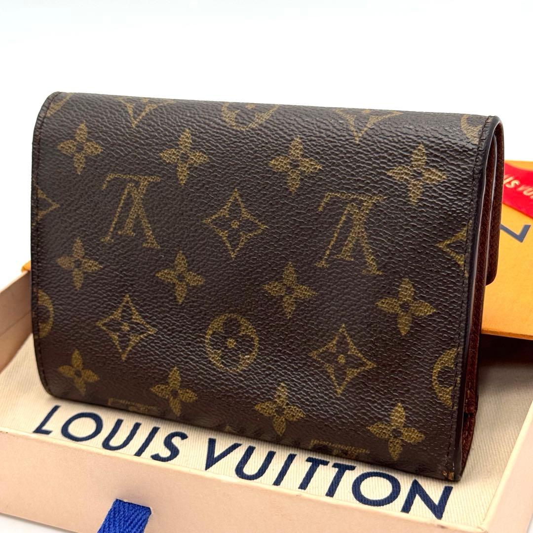 美品✨️ルイヴィトン　モノグラム　ポルトトレゾール　エテュイパピエ　三つ折り財布