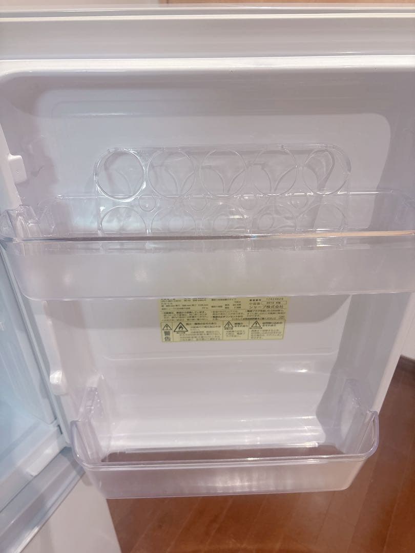【愛知直接引取・超美品】1人用冷蔵庫 SHARP冷凍冷蔵庫 白 取説・卵収納付
