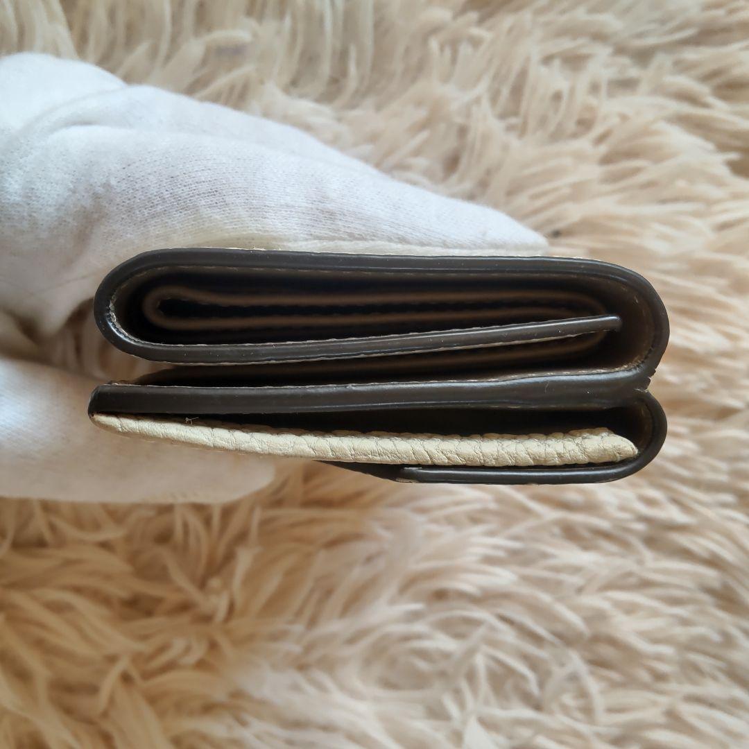 新品同様✨ボナベンチュラ 三つ折り財布 オフホワイト バイカラー