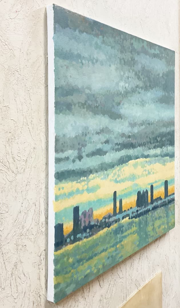 絵画701 油絵/風景/東京/東京湾/空/　S12号