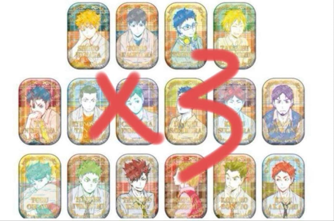 新品未開封 ハイキュー スクエア缶バッジ オフショット カラー第一弾❌3
