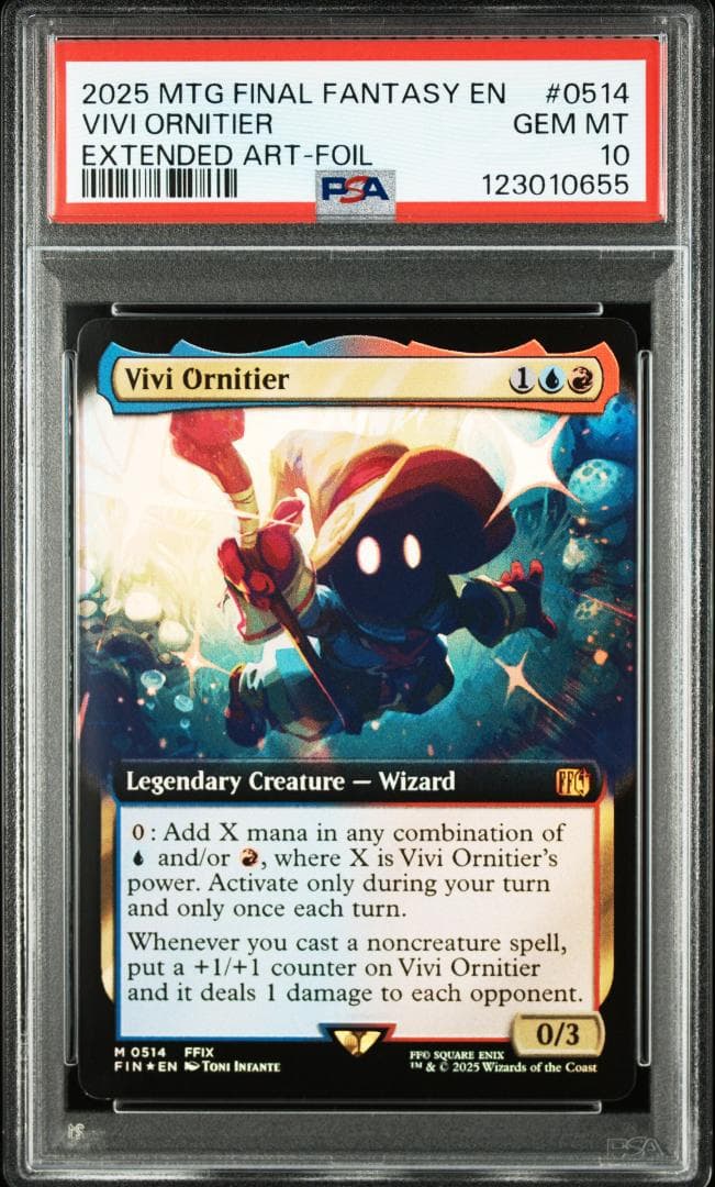 MTG 迷える黒魔道士、ビビ (英)(拡張アート)(FOIL)　PSA10