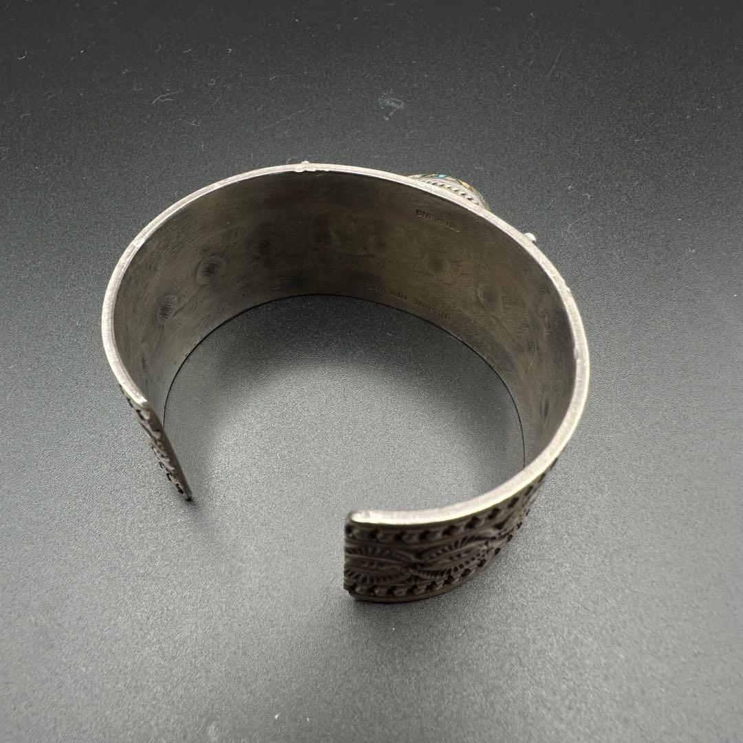 NAVAJO サンシャインリーブス スタンプワーク　ターコイズ　バングル
