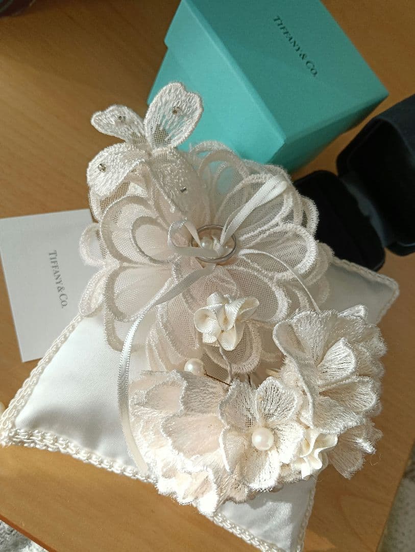 【9号】【Pt950】Tiffany & Co. シルバーリング　リングピロー付