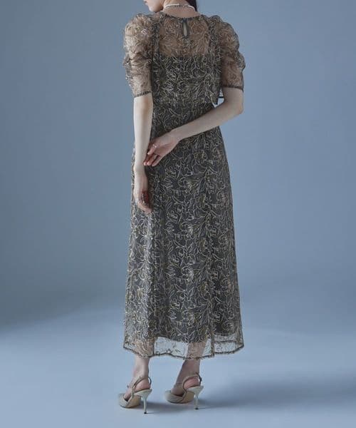 【etoll.】刺繍レースレイヤードドレス 結婚式 オケージョン