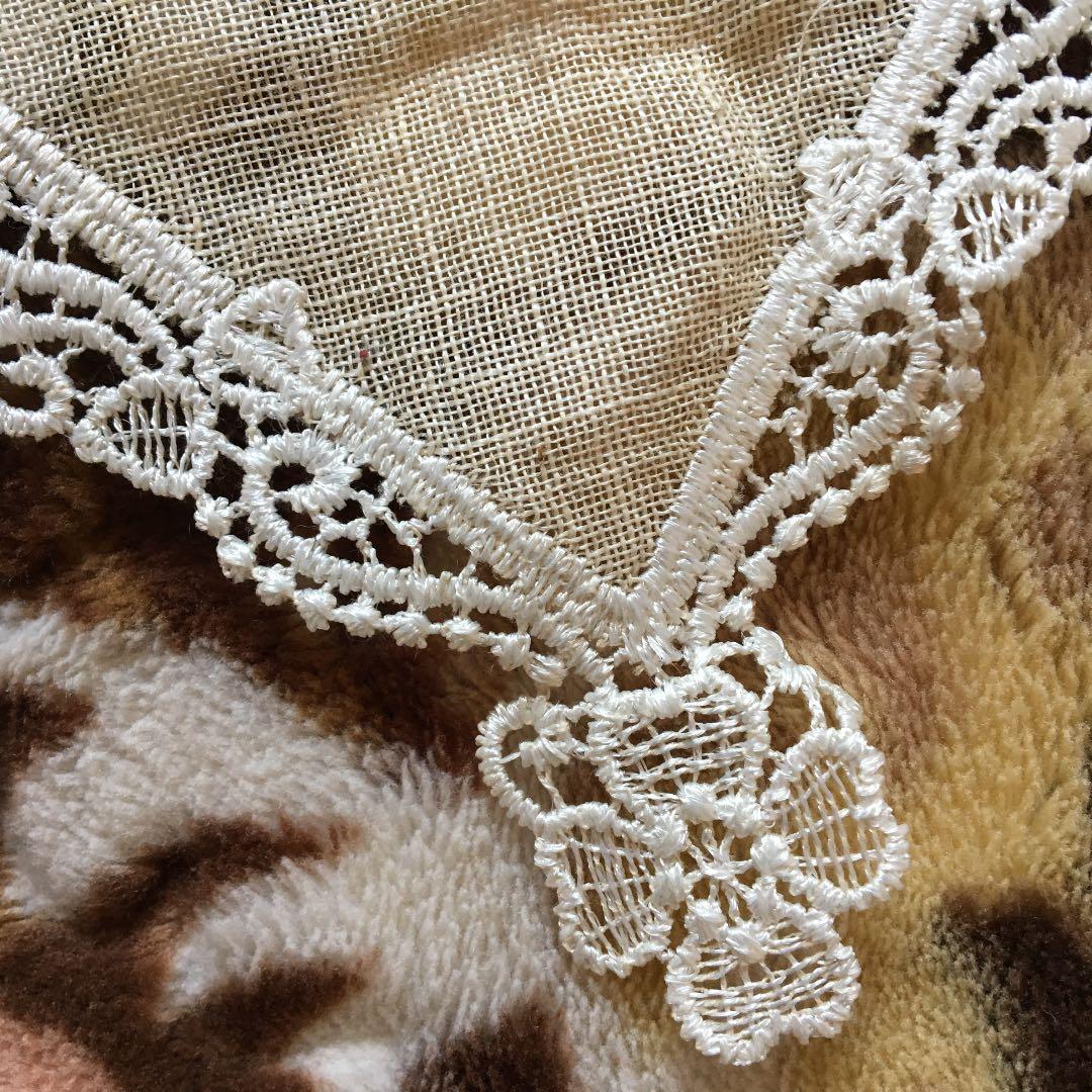 レース　テーブルセンター　ベルギーレース　アンティーク  刺繍クロス