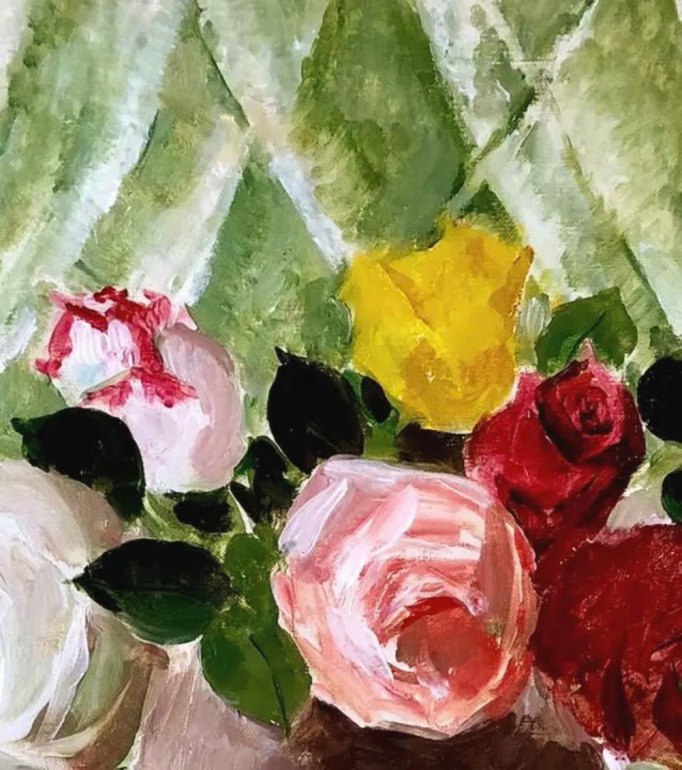 【真作】藤井令太郎「窓辺」油彩8号　兜屋画廊取扱作品　春陽会会員　椅子の画家