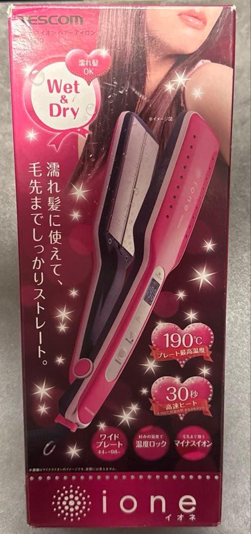 ヘアーアイロン ストレートアイロン TESCOM. マイナスイオンITH530D