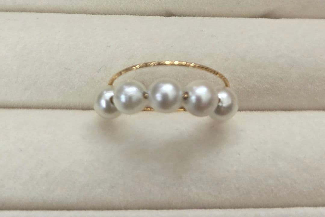 GSTV　K18YG越物アコヤ真珠フリーリング