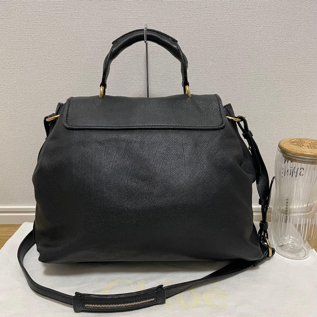 《美品》Chloe（クロエ） レザー ショルダーバッグ ブラック 黒