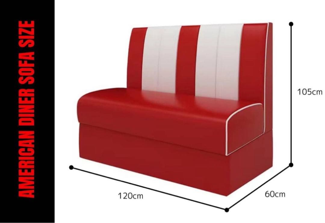レトロ・アメリカンダイナー★ソファー×2＋テーブル　3点セット★4人掛け