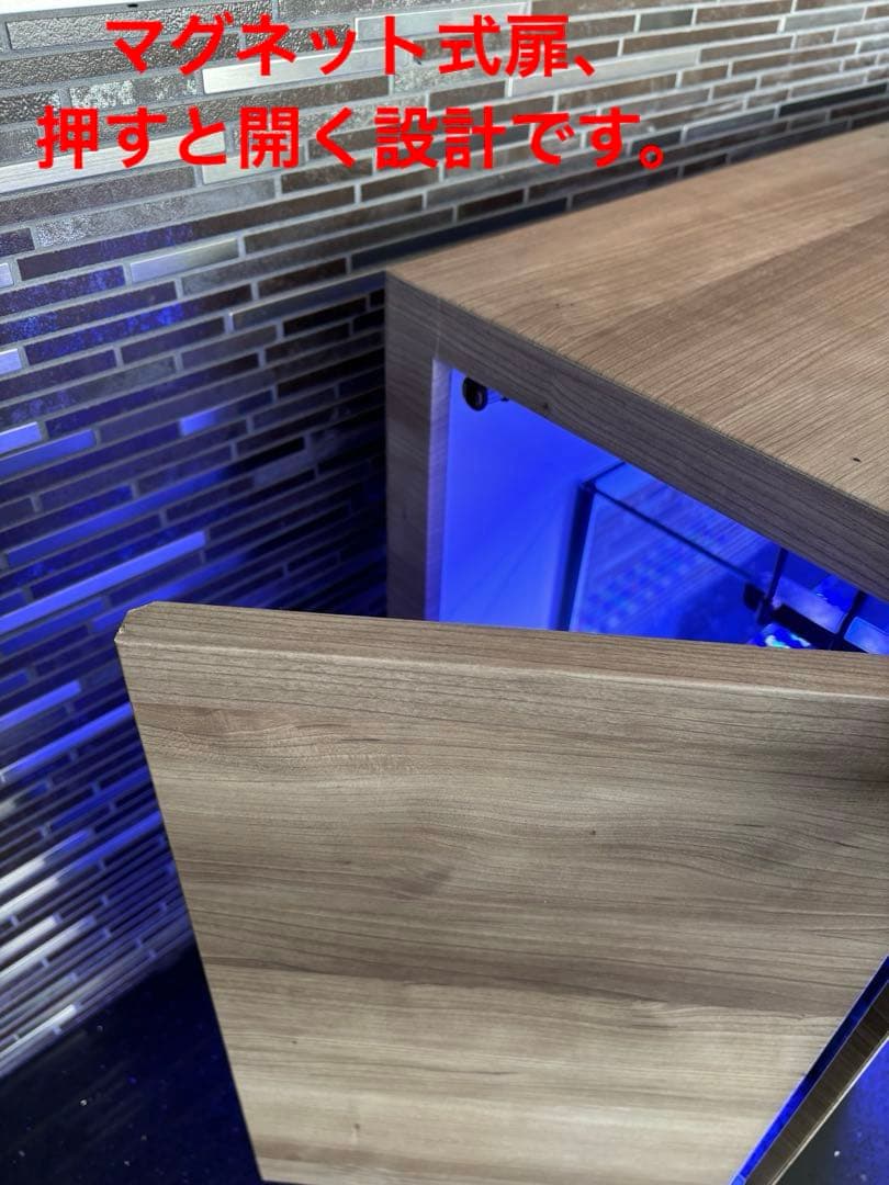 90㎝水槽　スリム水槽　オーダーメイド フード付　海水魚水槽　珊瑚　LEDセット