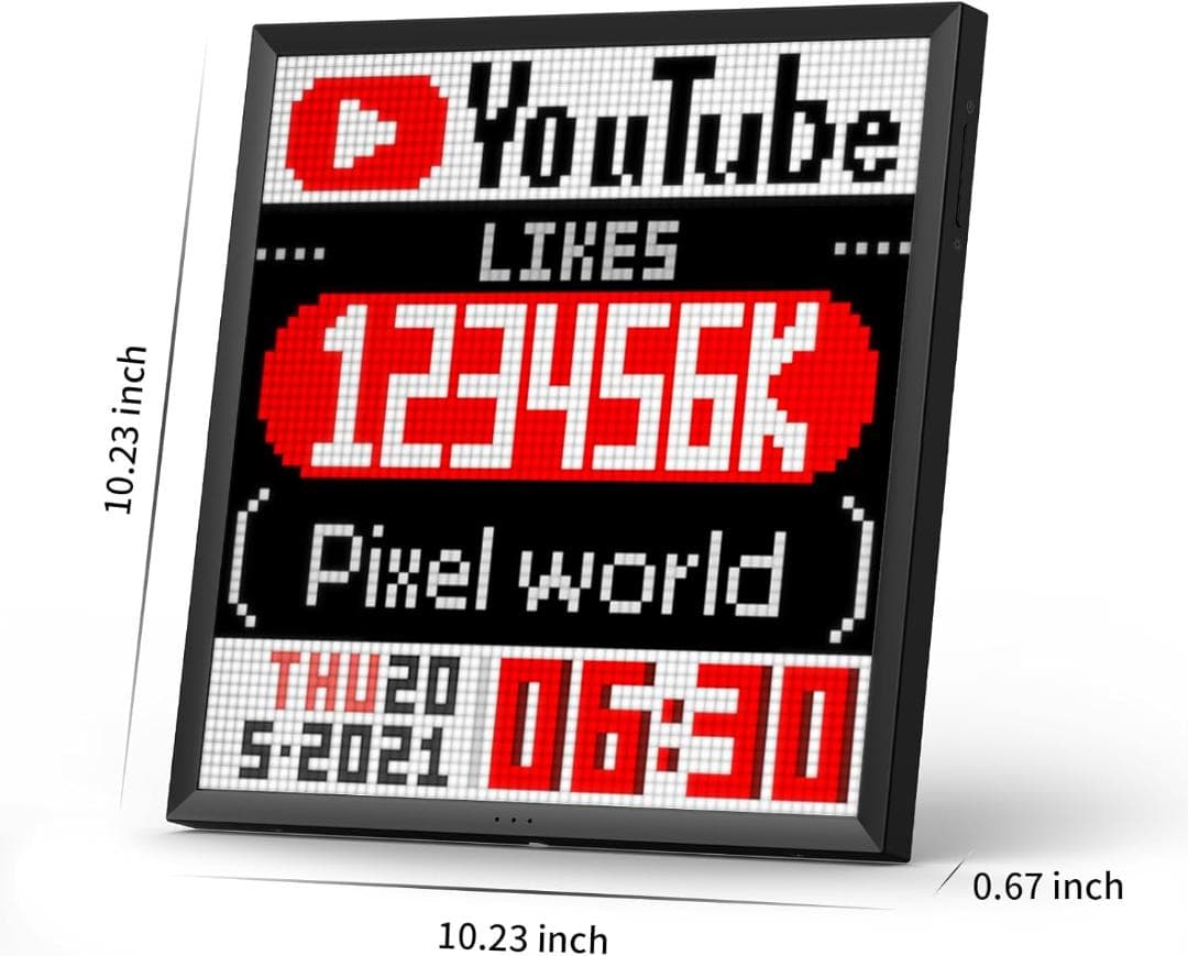 【訳アリ品】Divoom Pixoo 64 多機能ピクセル時計 置き時計 時計