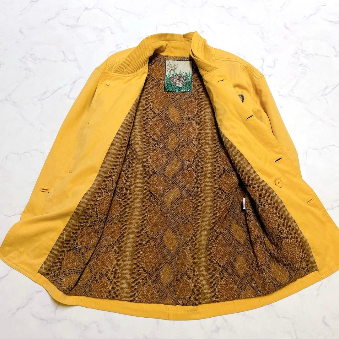 希少 伊太利屋 コート 動物ワッペン レモン色 裏総柄 レオパード XL相当