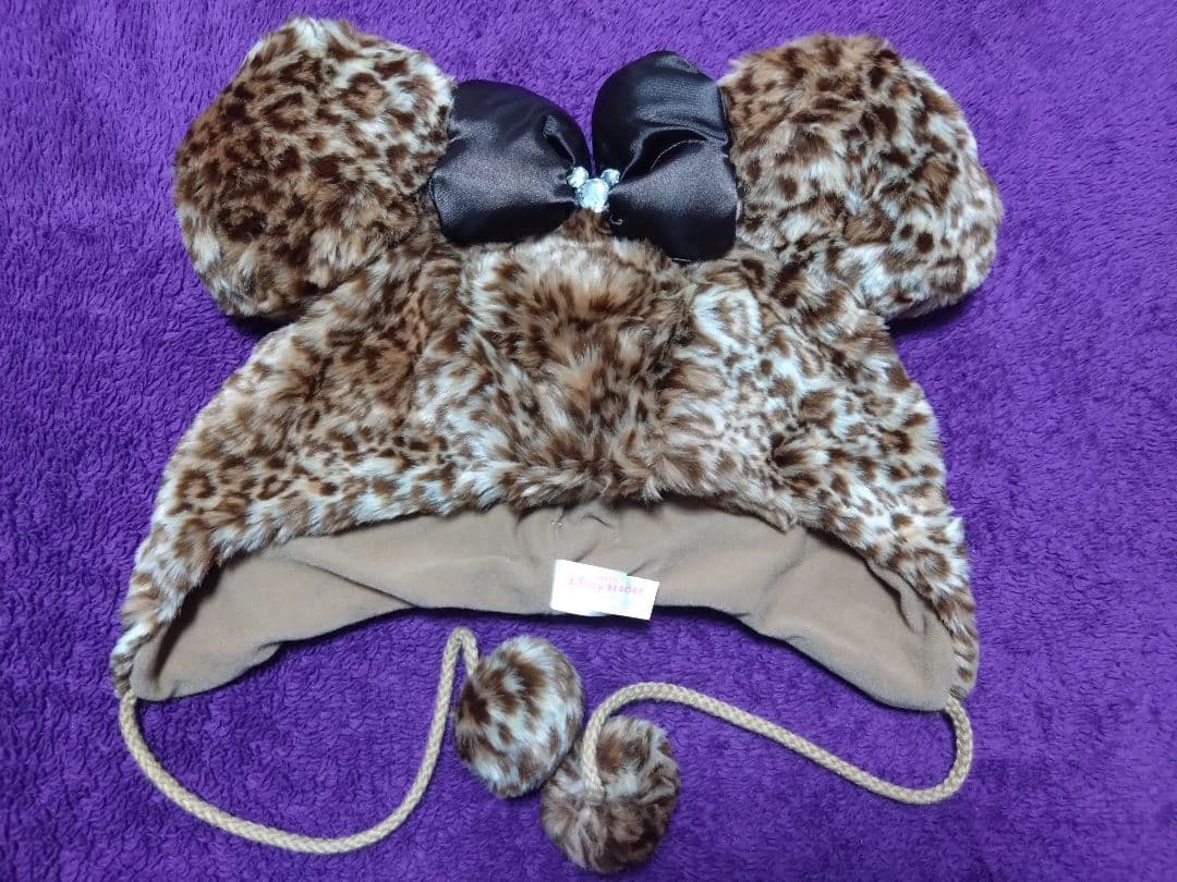 ミニー　ヒョウ柄　ブラウン　ファンキャップ　セット