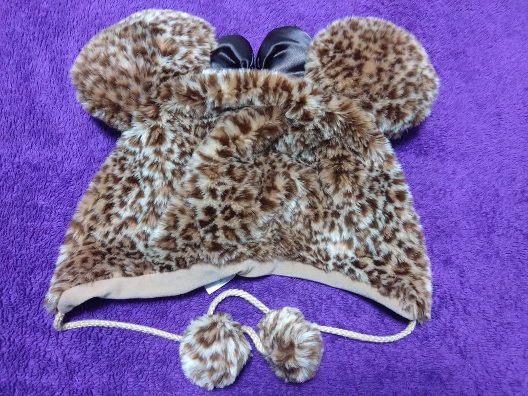 ミニー　ヒョウ柄　ブラウン　ファンキャップ　セット