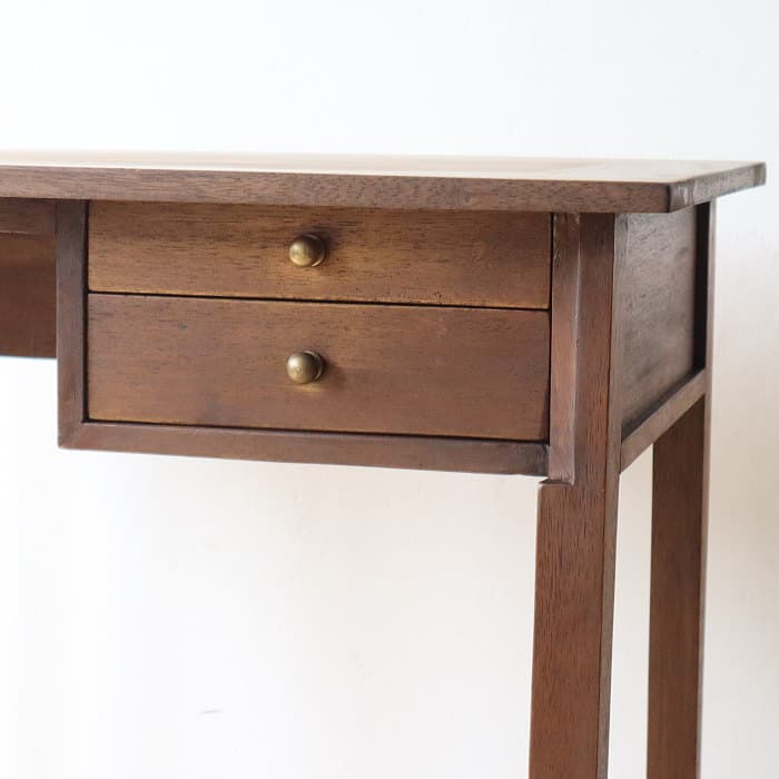 片袖机 古家具 木製 ヴィンテージ 真鍮金具 デスク