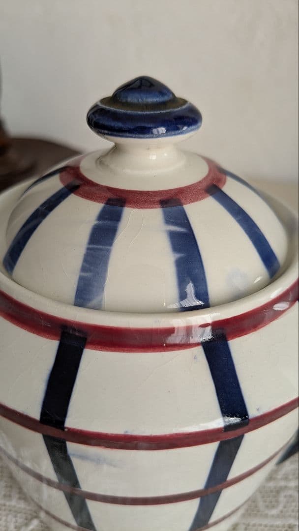 クレイユモントロー HBCM バスク柄 Bearn シュガーポット フランス