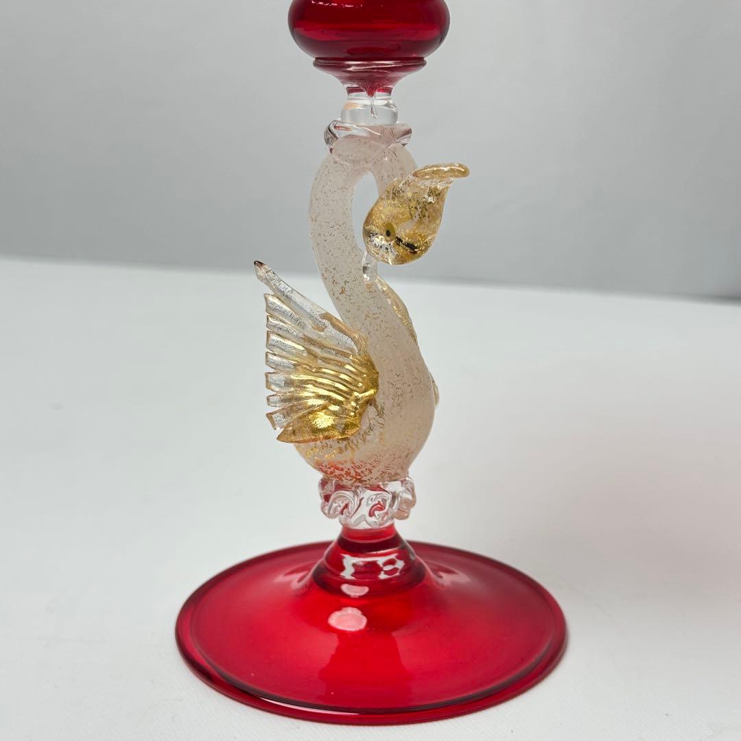 【超希少】Elite Mrano ヴェネチアンガラス ムラーノガラス 金彩 白鳥