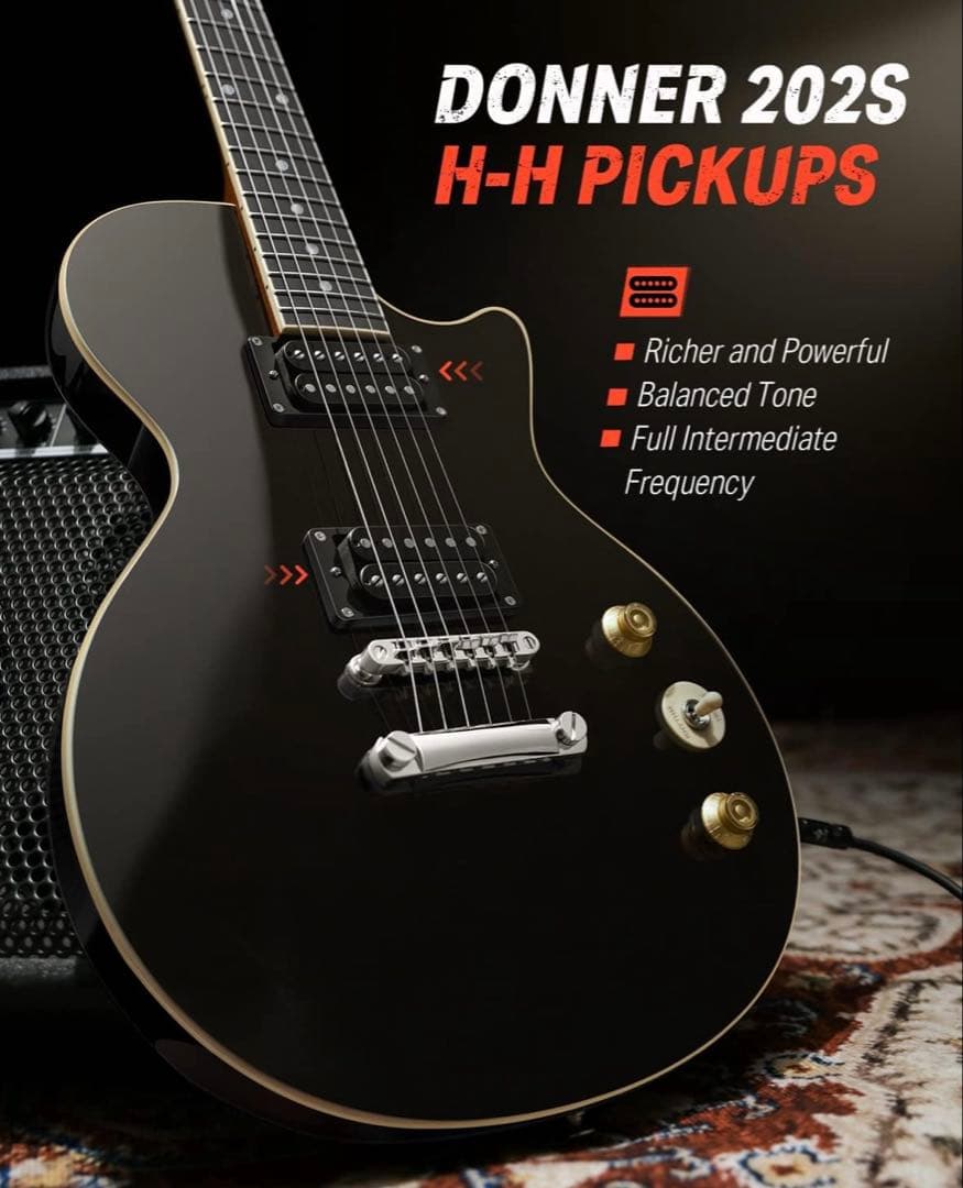 Donner エレキギター レスポール タイプ DL-124 黒 美品 全セット