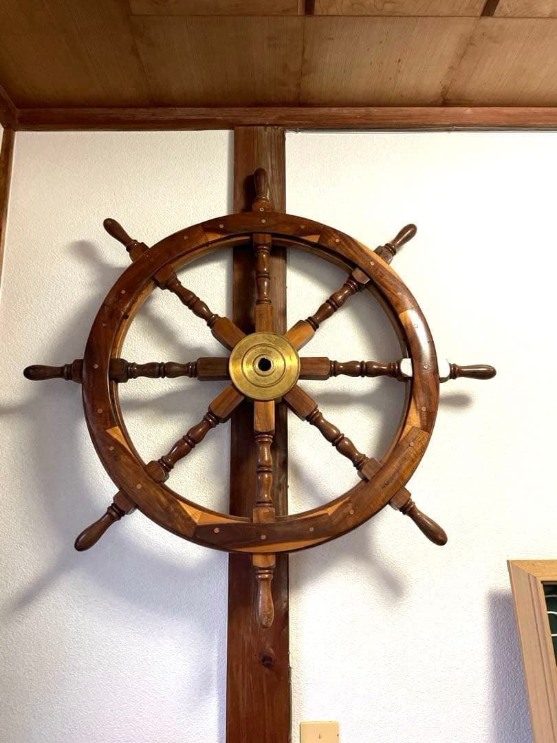 木製 舵輪 直径90cm ラット