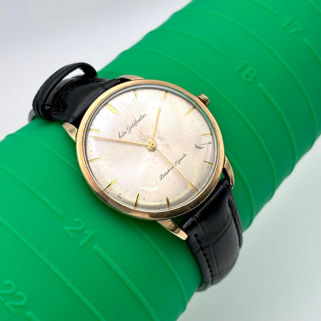 【稼働品】SEIKO／ゴールドフェザー 14K 手巻き 25石 メンズ腕時計