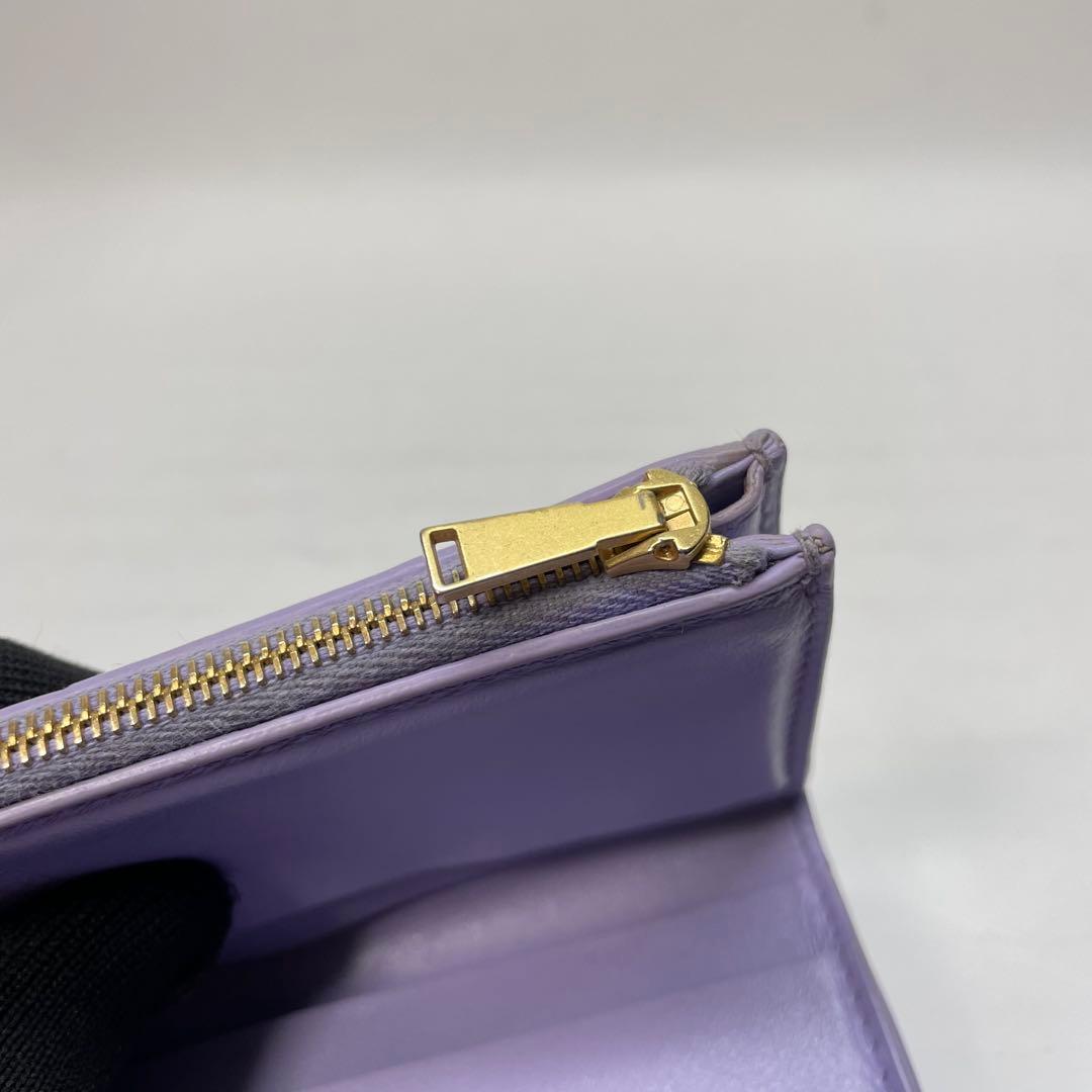 2978 ボッテガヴェネタ 三つ折り財布 カセット マキシ パープル レザー