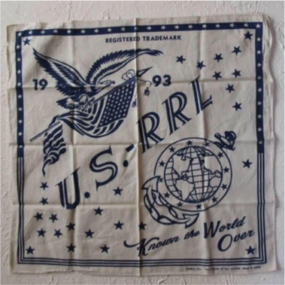 新品*RRL*日本製　US-RRLプリント　コットン　バンダナ*ダブルアールエル