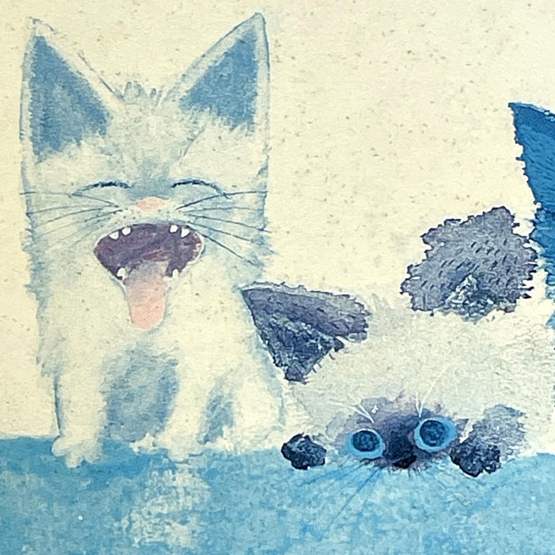 真作保証 渡辺あきお『スマイル』ダイヤモンド・スクリーン版画