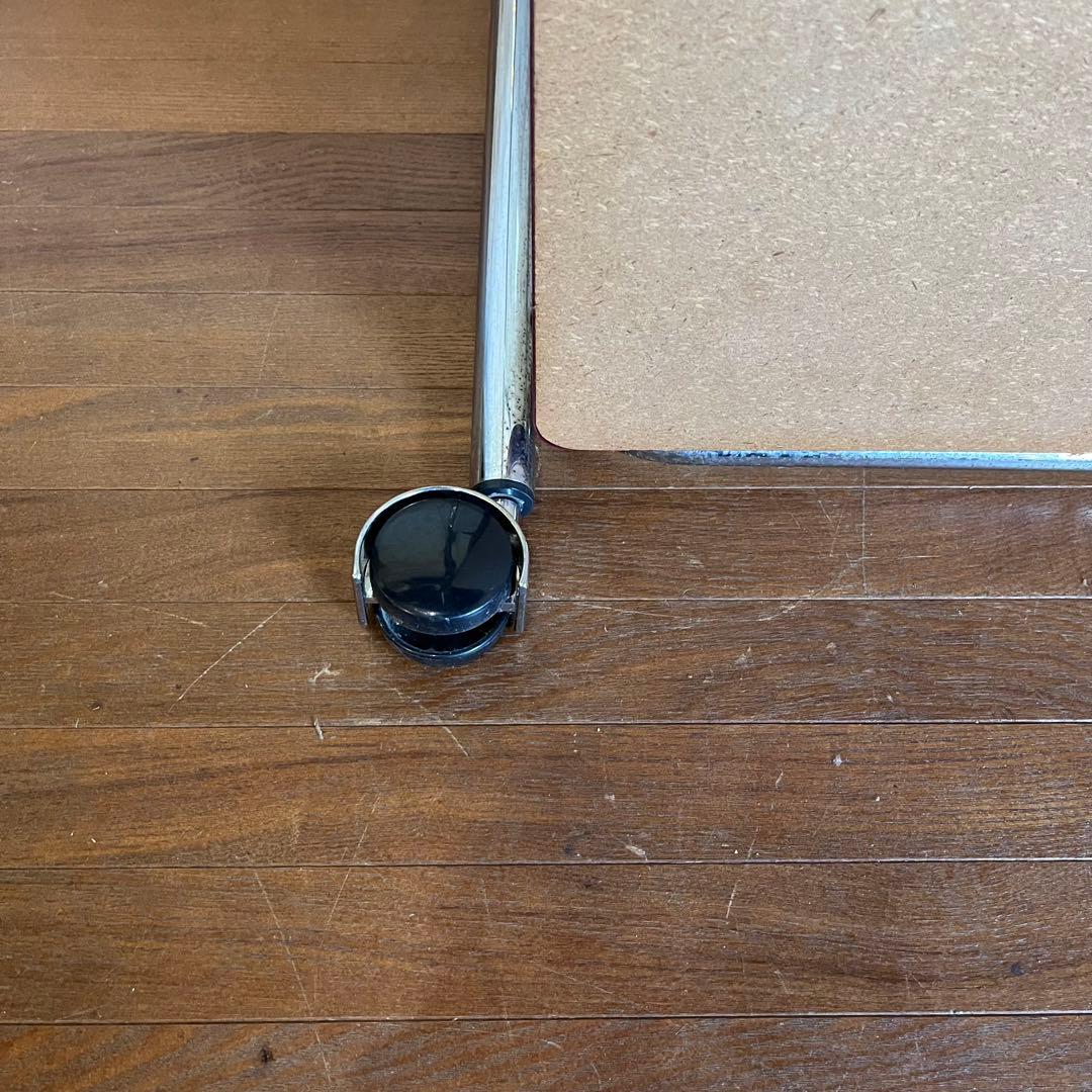 【アンティーク】アイアンフレーム ガラステーブル サイドテーブル キャスター付き