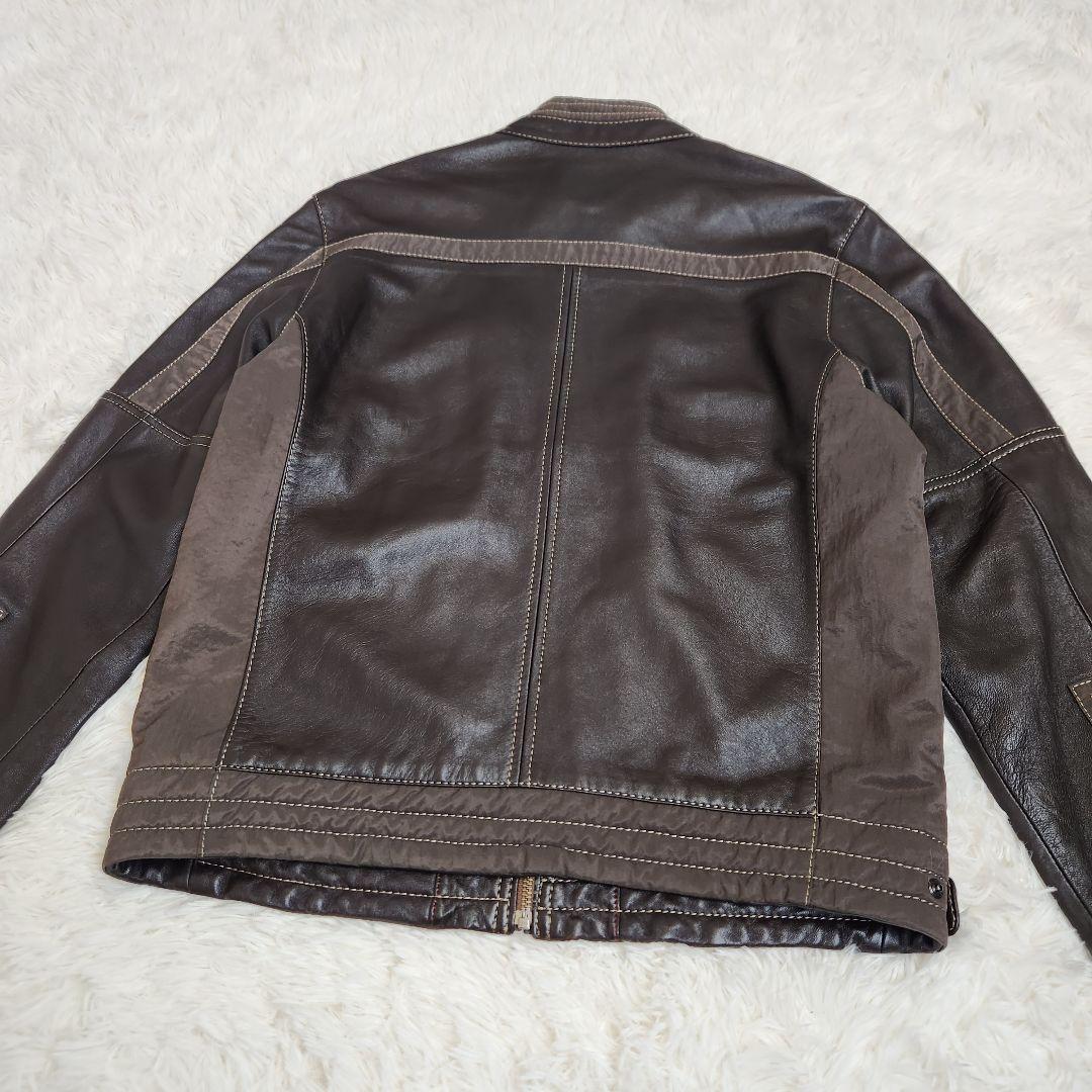 【本革】g-stage 羊革 レザー シングル ライダースジャケット