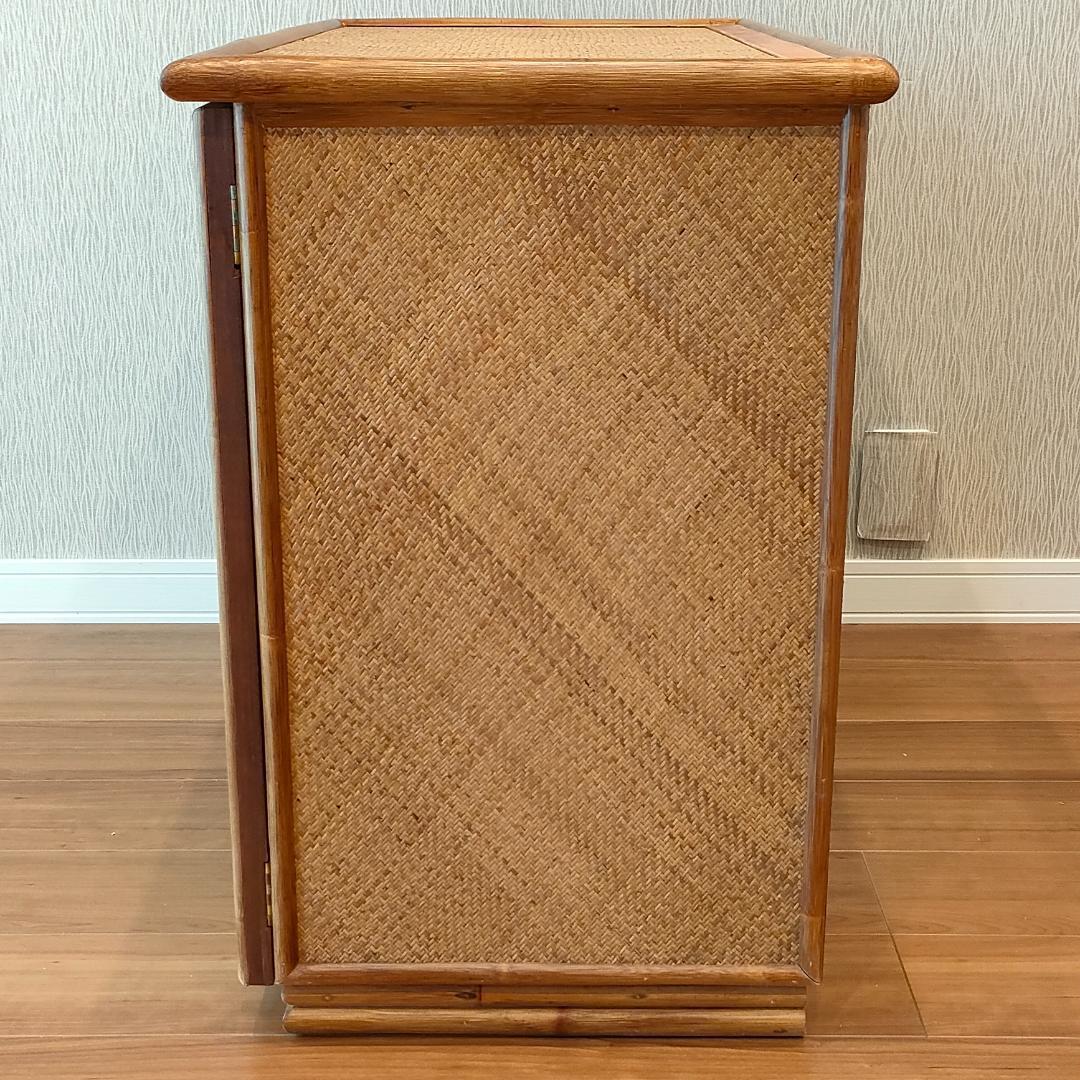 ラタン　机　スツール付き　 引出し７杯　書机