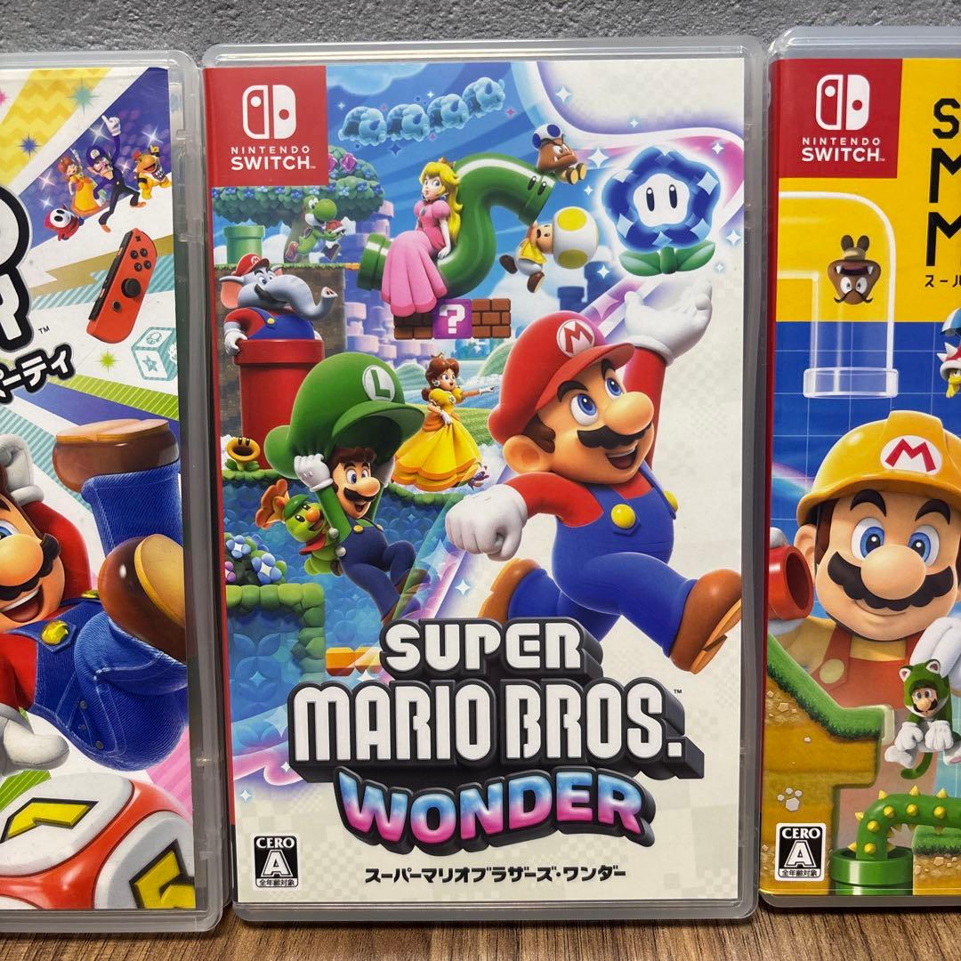 Switch ゲーム 3本セットスーパーマリオワンダー、パーティ、メーカー2