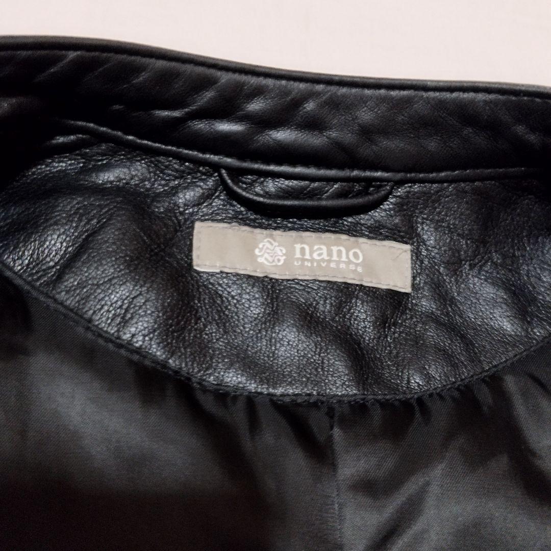 ナノ・ユニバース　シングルライダースジャケット　羊皮　Mサイズ
