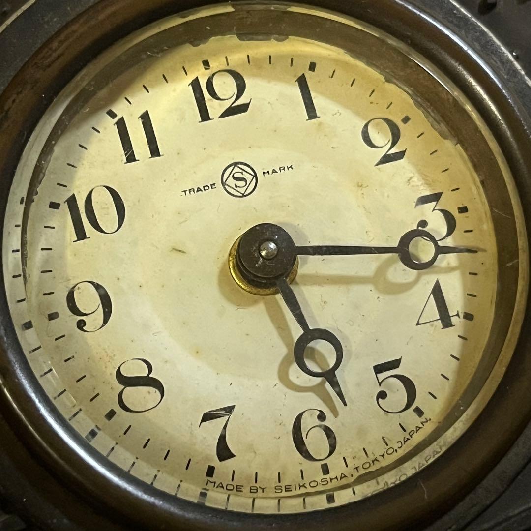 精工舎　SEIKOSYA イブシ戦車　置き時計　時計　ヴィンテージ　三越