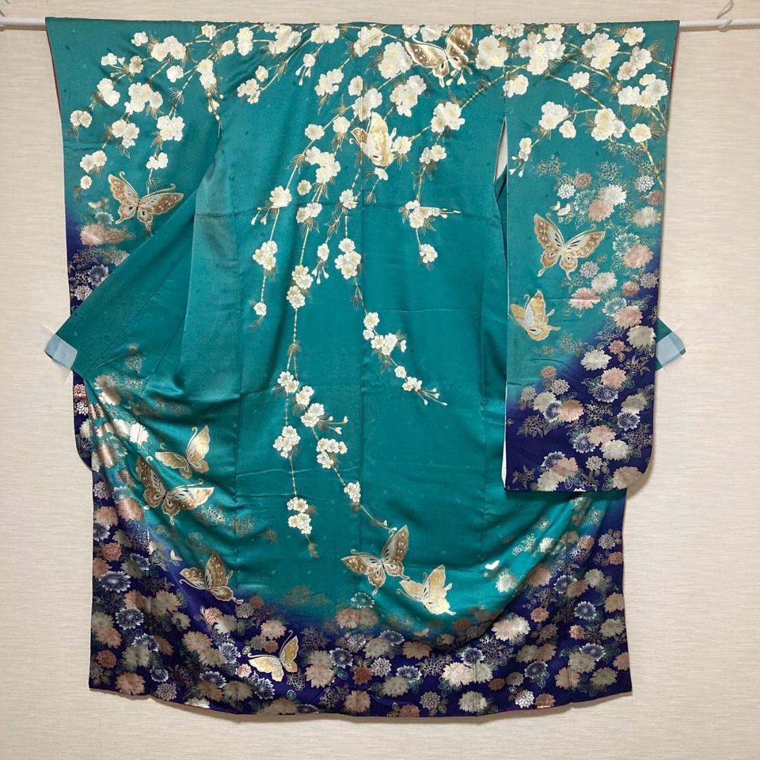 KA1918 振袖 身丈170cm 正絹 着物 成人式 トールサイズ