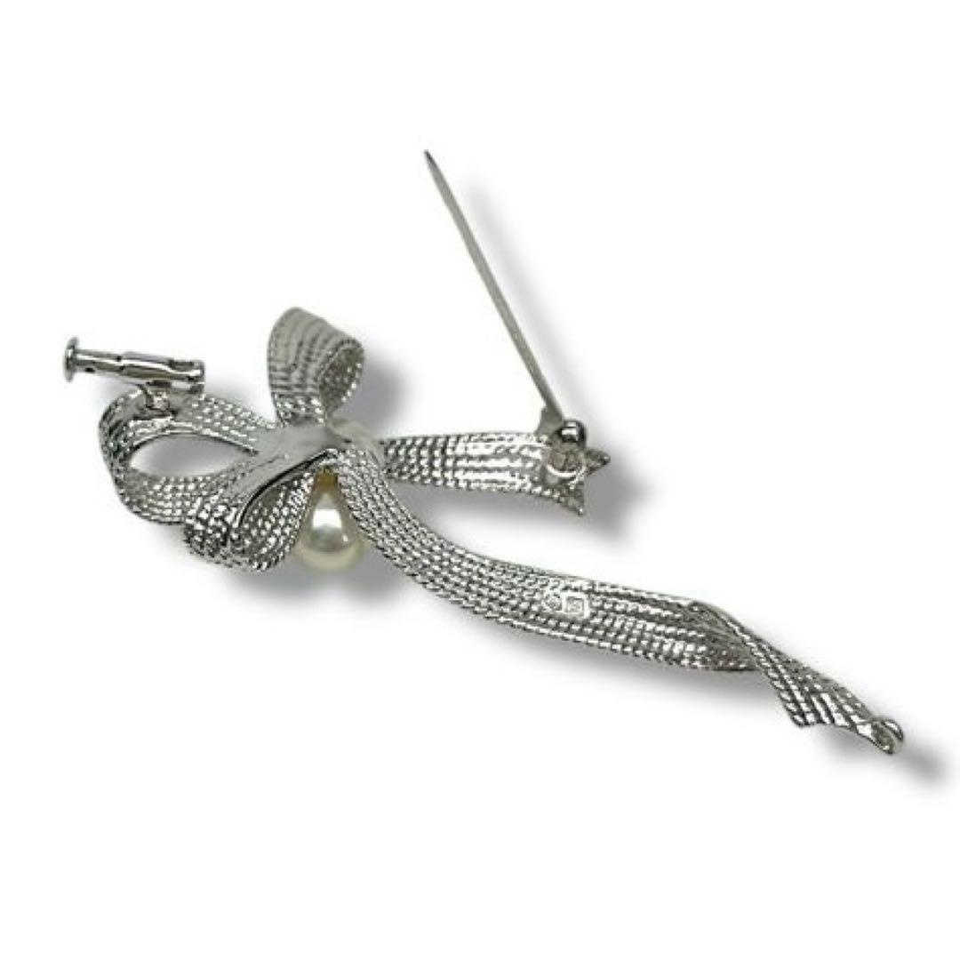 田崎真珠 TASAKI タサキ パール リボン ブローチ