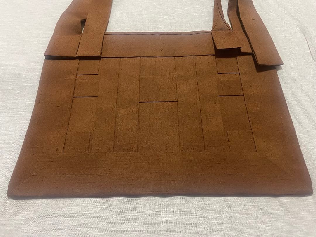 正絹　紬　草木手染　茶　臨済宗　1尺絡子