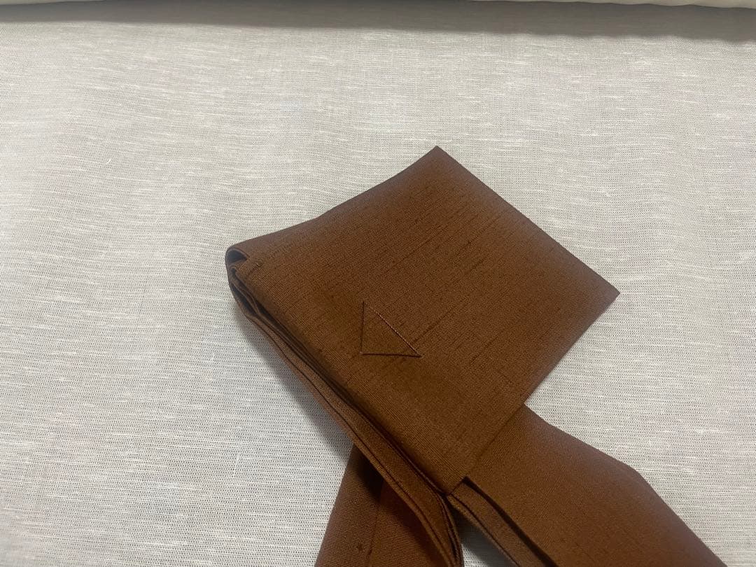 正絹　紬　草木手染　茶　臨済宗　1尺絡子