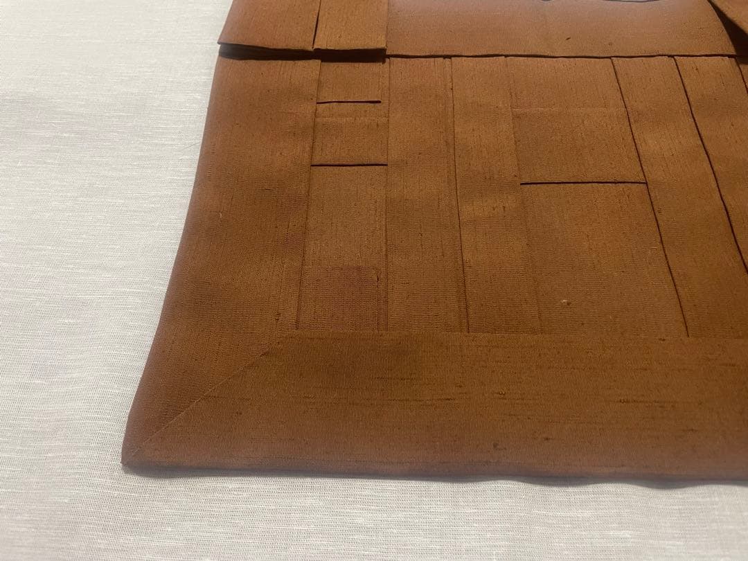 正絹　紬　草木手染　茶　臨済宗　1尺絡子