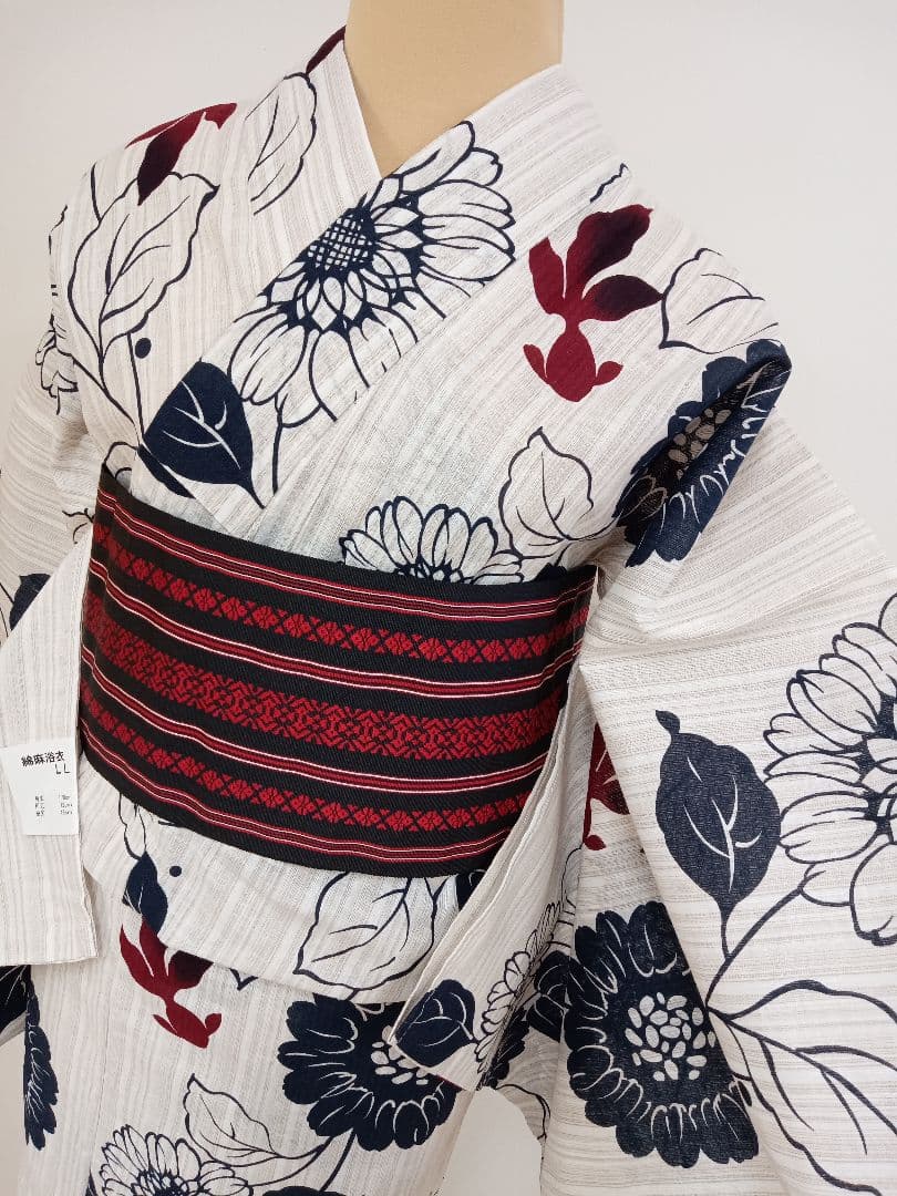 綿麻ゆかた　トールサイズ　裄70cm