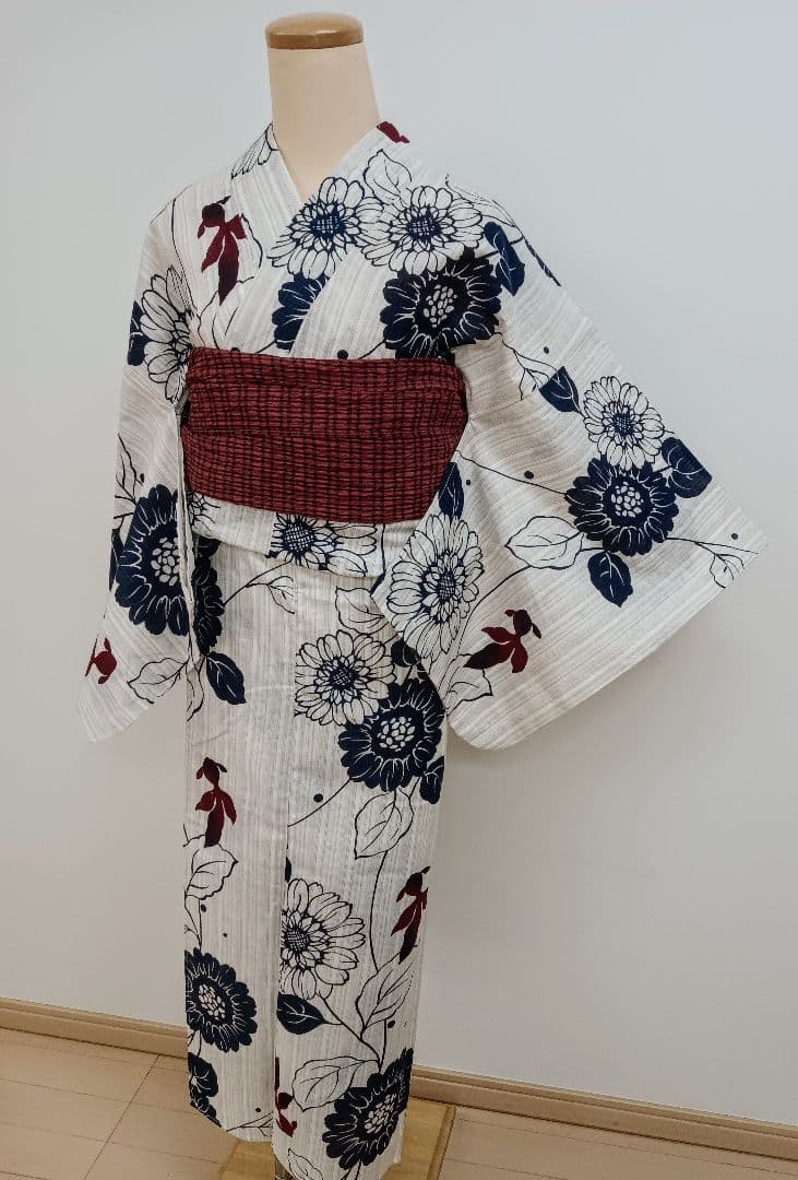 綿麻ゆかた　トールサイズ　裄70cm