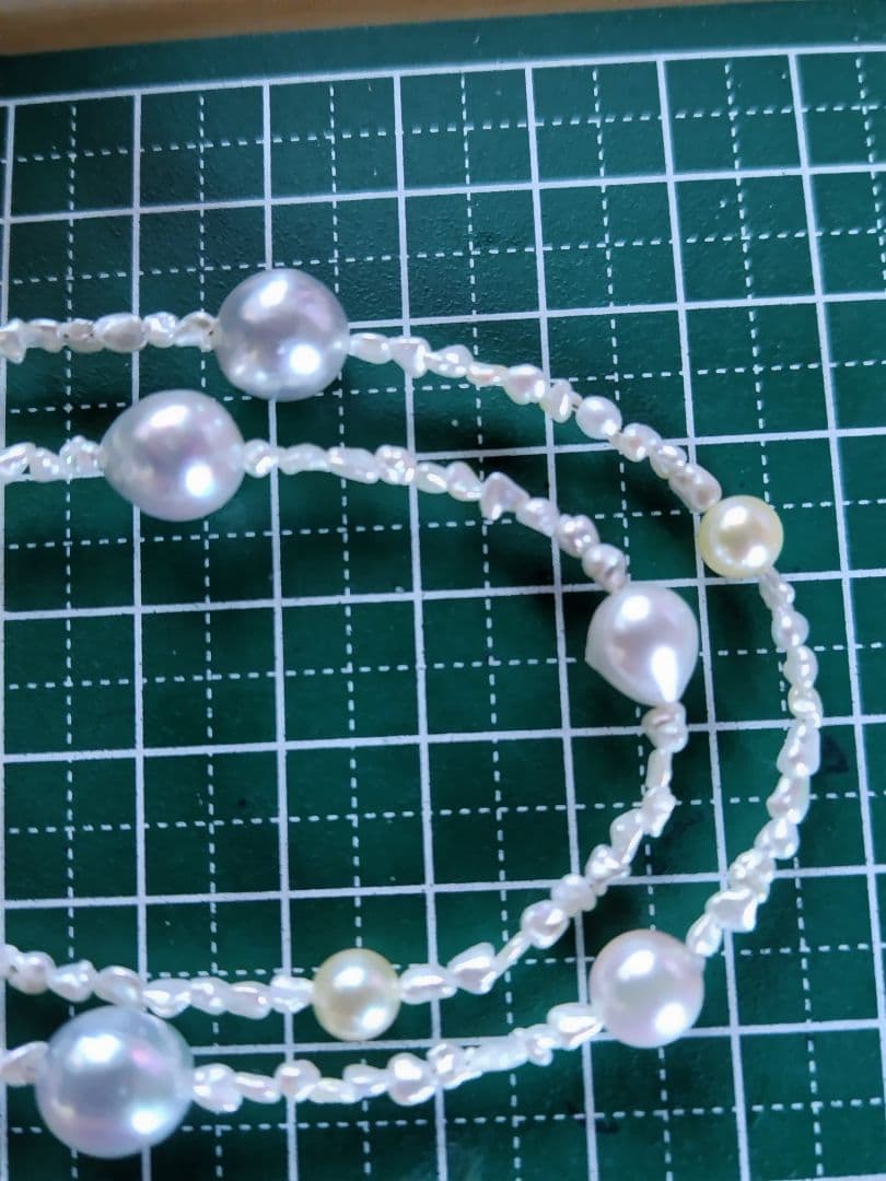 各サイズの、アコヤ真珠、あこや芥子パールの、セミロングネックレス