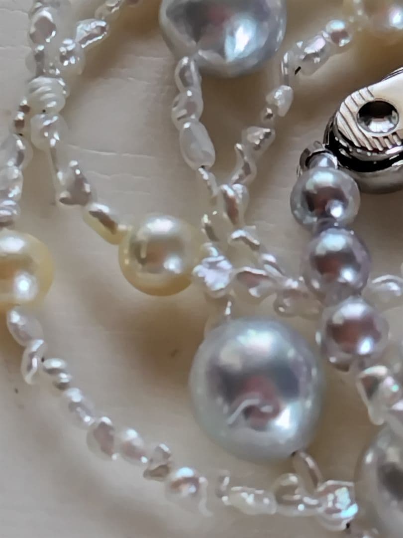 各サイズの、アコヤ真珠、あこや芥子パールの、セミロングネックレス