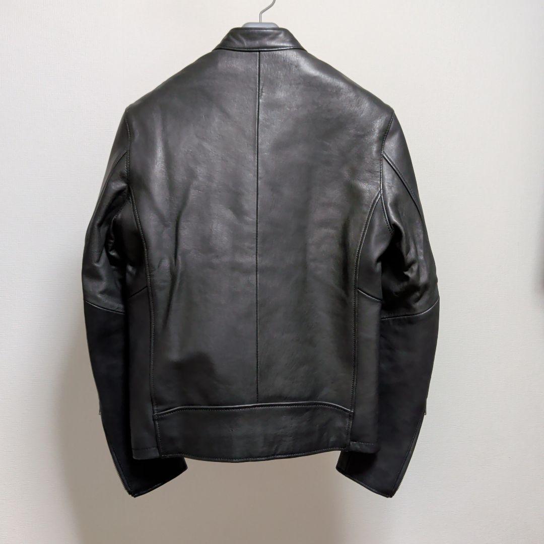 メンズビギ　コレクティブ　シングルライダース　羊革　レザージャケット　黒　S