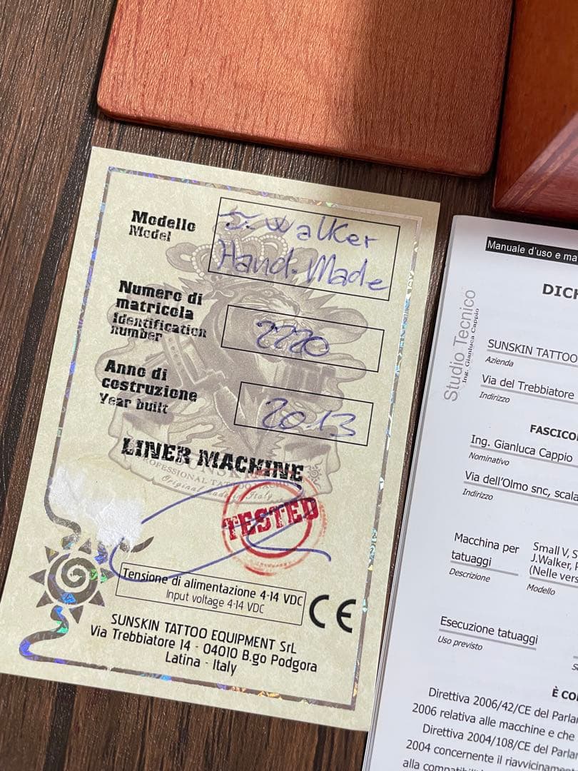 Sunskin tattoomachine LINERタトゥーマシン手製の機械