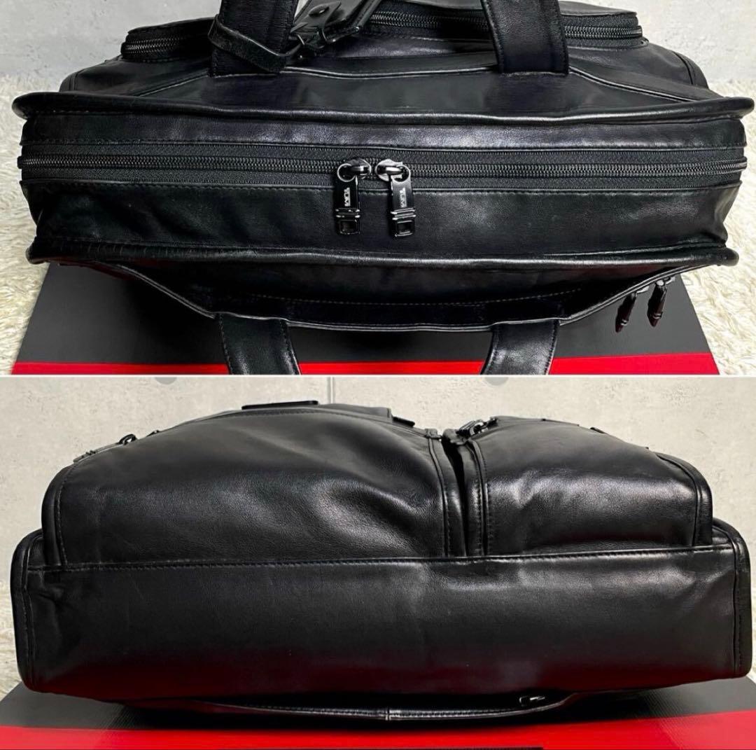 TUMI ブラックレザー ビジネスバッグ
