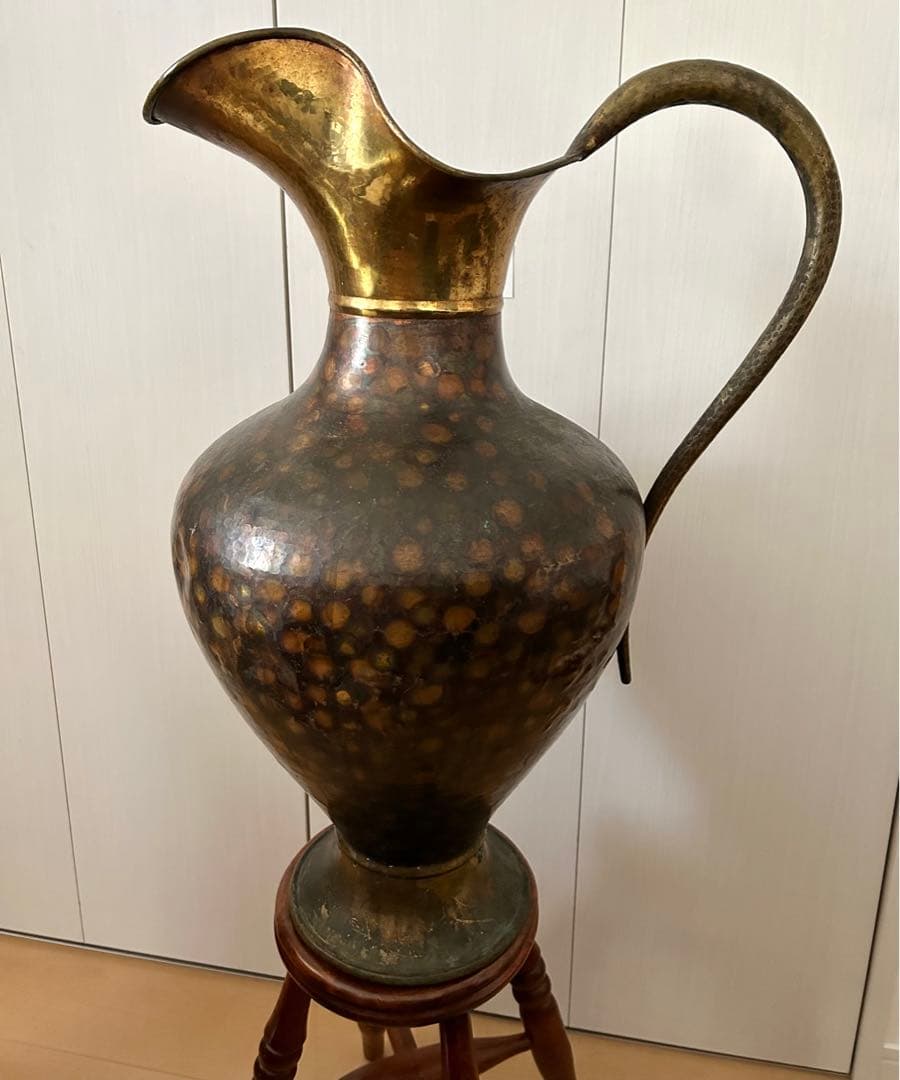 イタリア　アンティーク　真鍮　花瓶　水差し　花器　フラワーベース　壺　ピッチャー