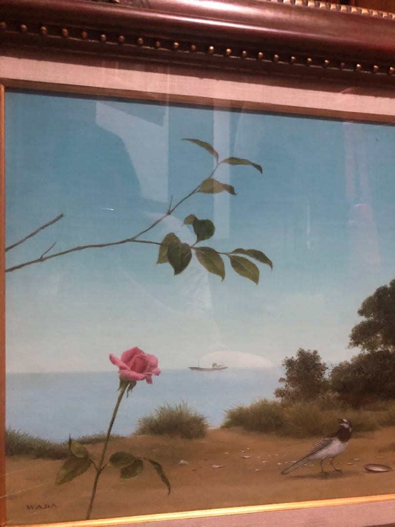 和田　徹　作品　油絵　　ばら　風景