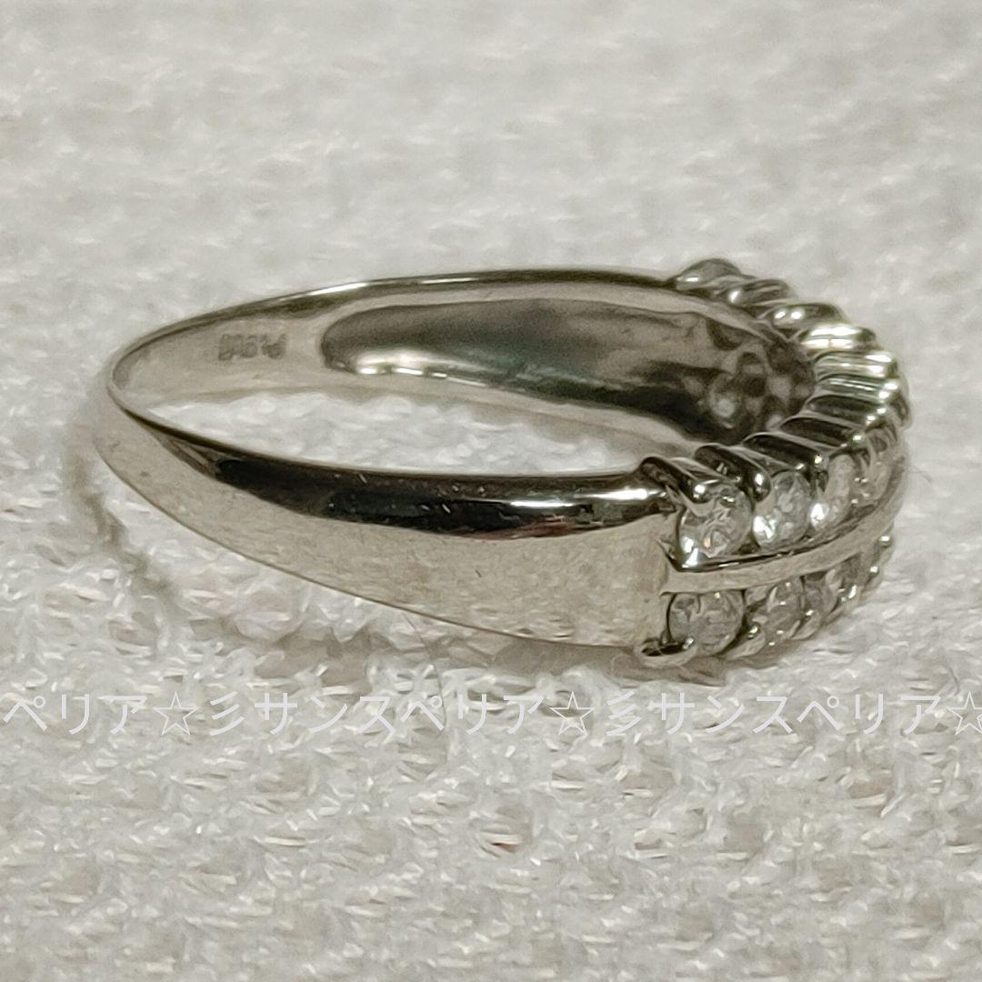 Pt900　ダイヤモンド1.00ctダブルライン リング